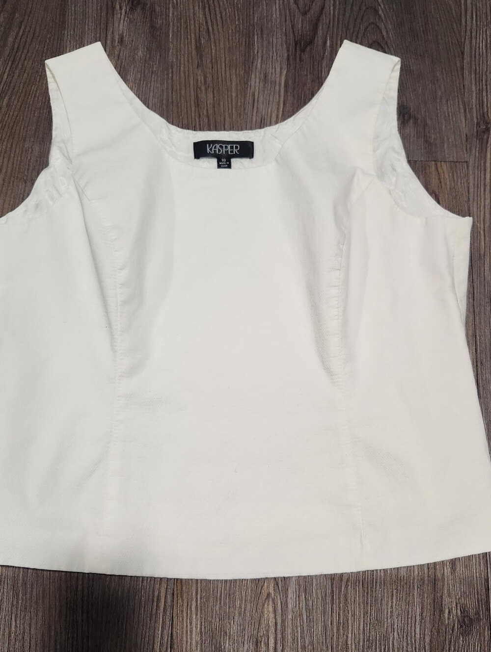 Kasper White Scoop Neck Tank Top